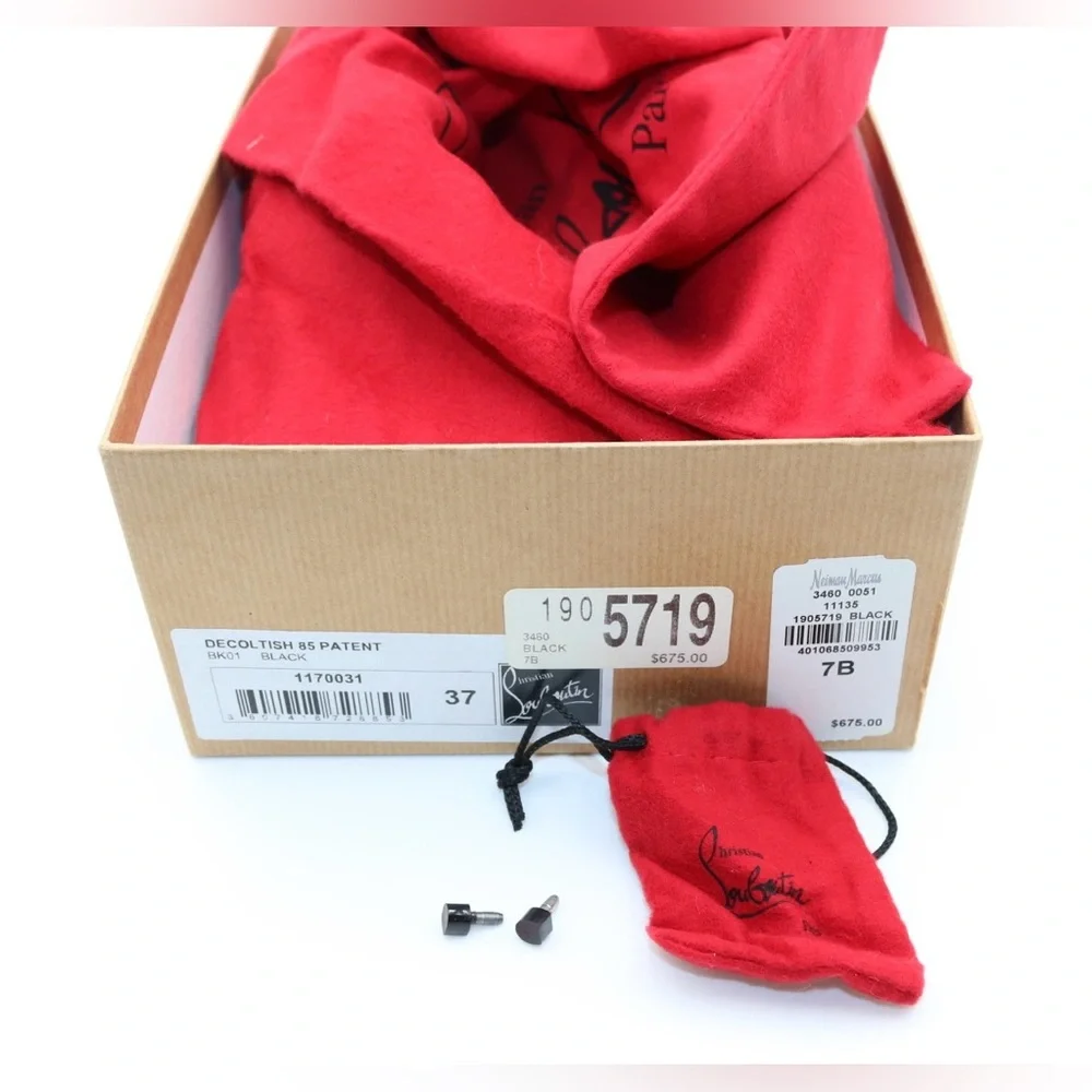 Christian Louboutin Decoltish 85 Patent Leather Heels Size 7 - Picture 9 of 11